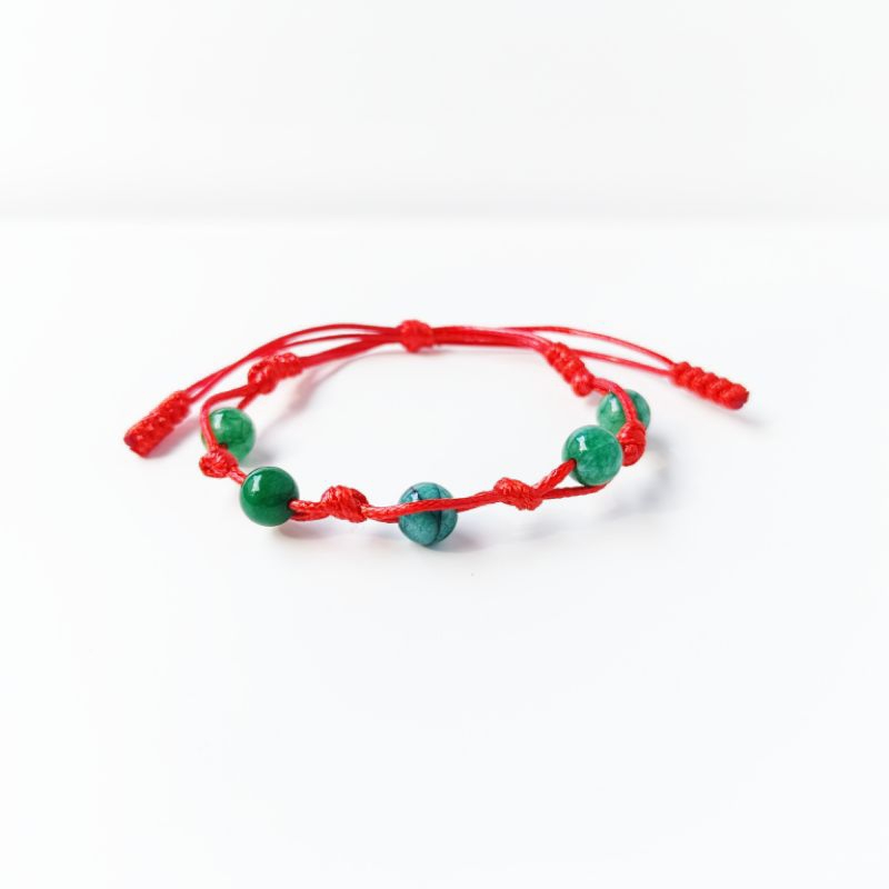 Gelang Tali Giok Model Bohemian Pria Wanita