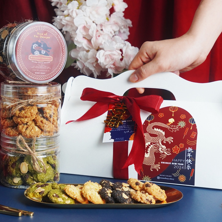 

Ready Stok Hampers Imlek CNY Hampers Special Oatmeal Cookies 3 Jars