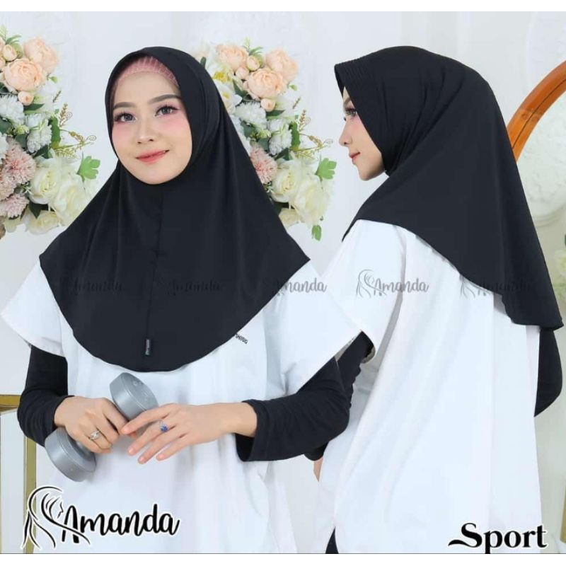 hijab bergo sport merek amanda
