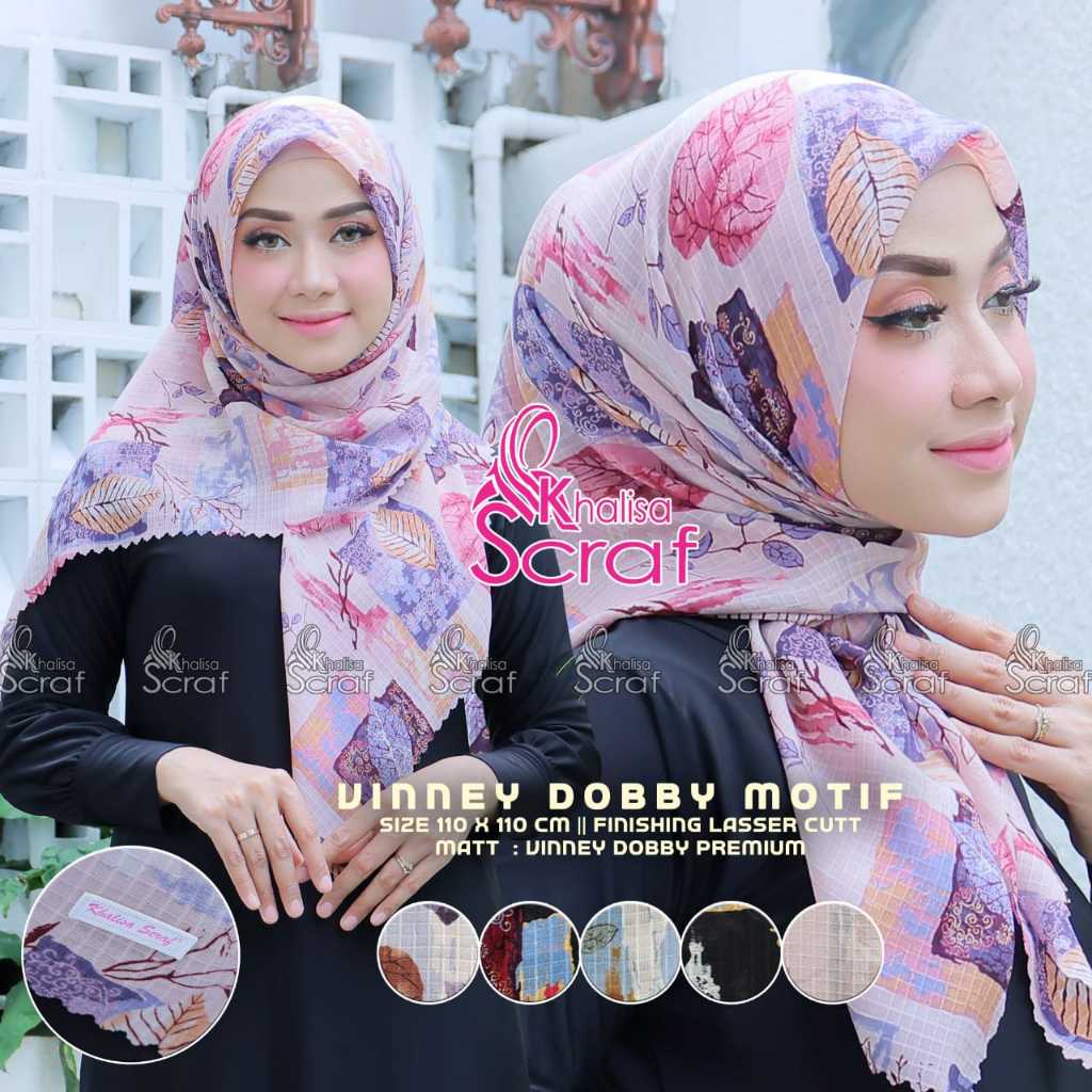 Jilbab segi empat wafle motif KAIRA laser cut premium kerudung terkini khalisa scraf motif terbaru