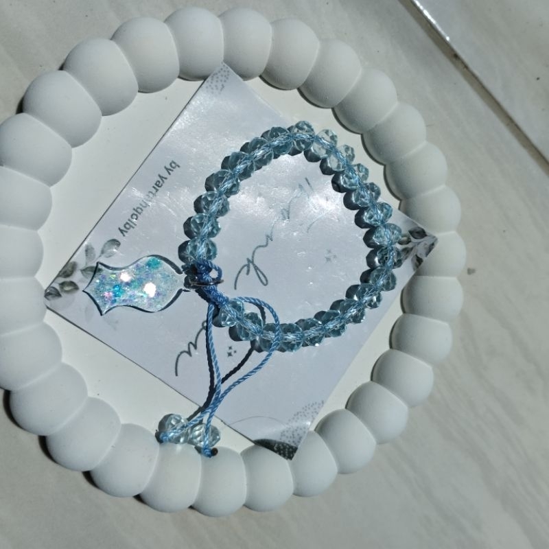 gelang kristal terompah/gelang serut terompah /gelang manik