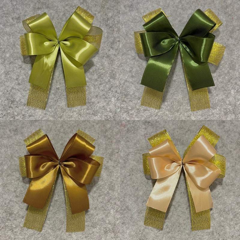

[MIN.ORDER 10 PCS] Pita Tempel Kado/Parcel/Hantaran/Hampers dll | Pita 2 Tumpuk Metalik & Satin