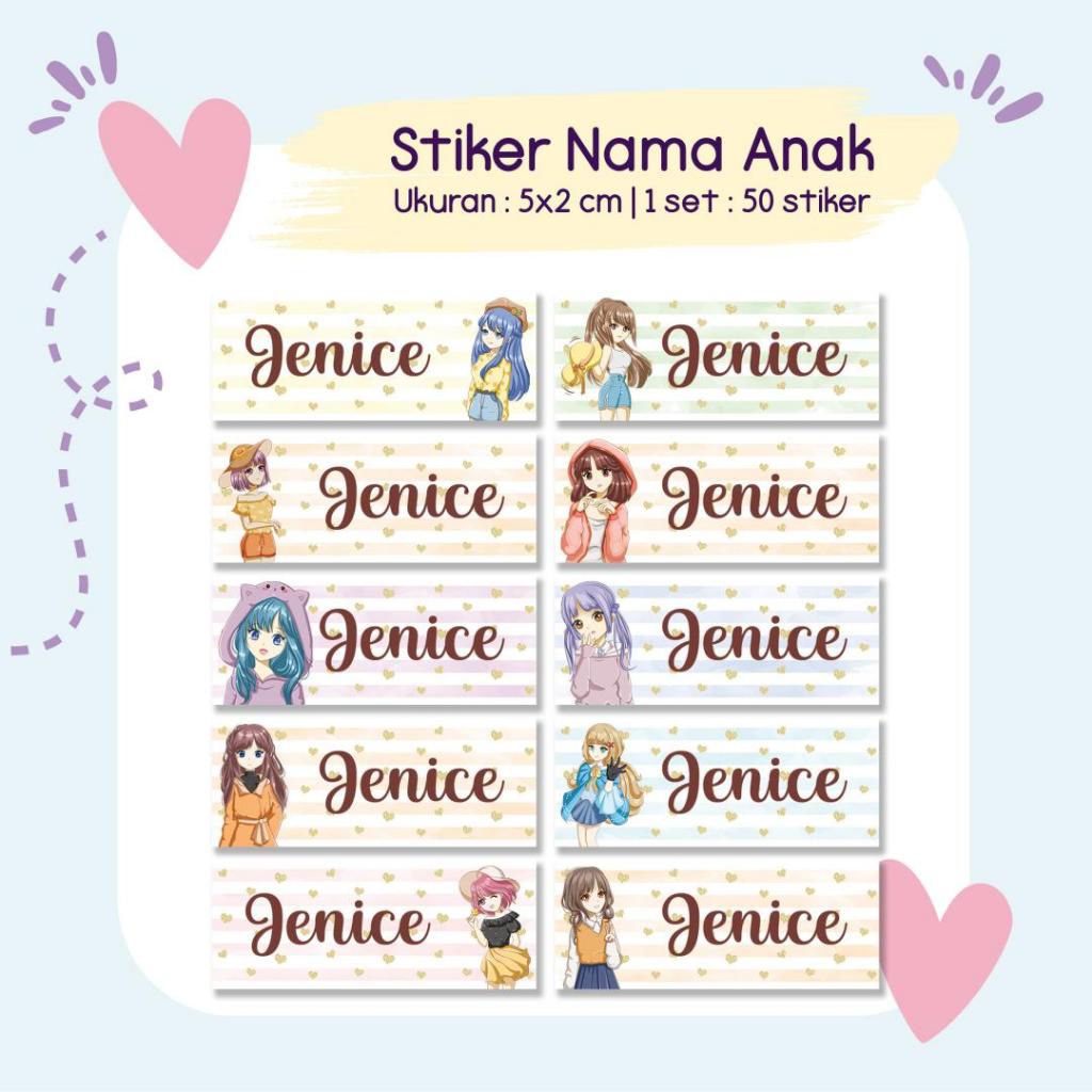 

Stiker Nama Anak Waterproof / Anti Air : Kode 09