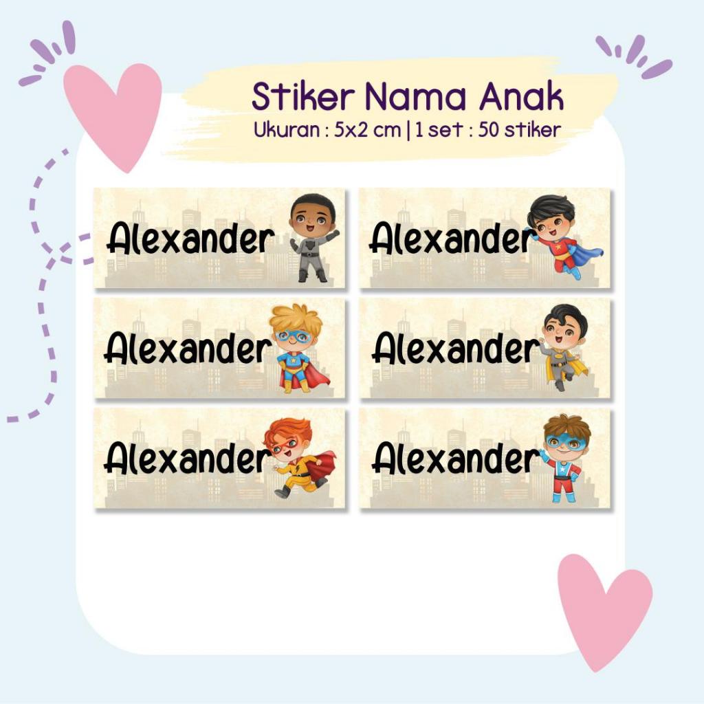 

Stiker Nama Anak Waterproof / Anti Air : Kode 18