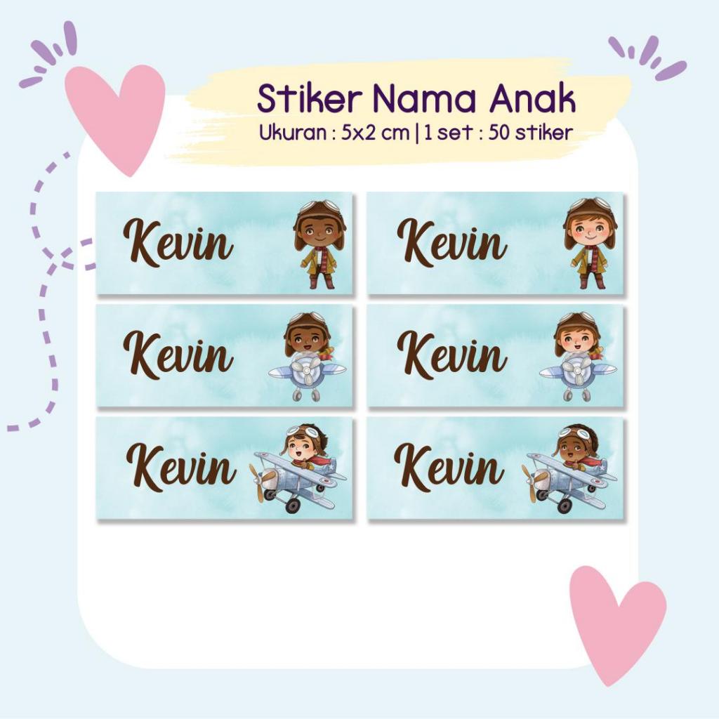 

Stiker Nama Anak Waterproof / Anti Air : Kode 20