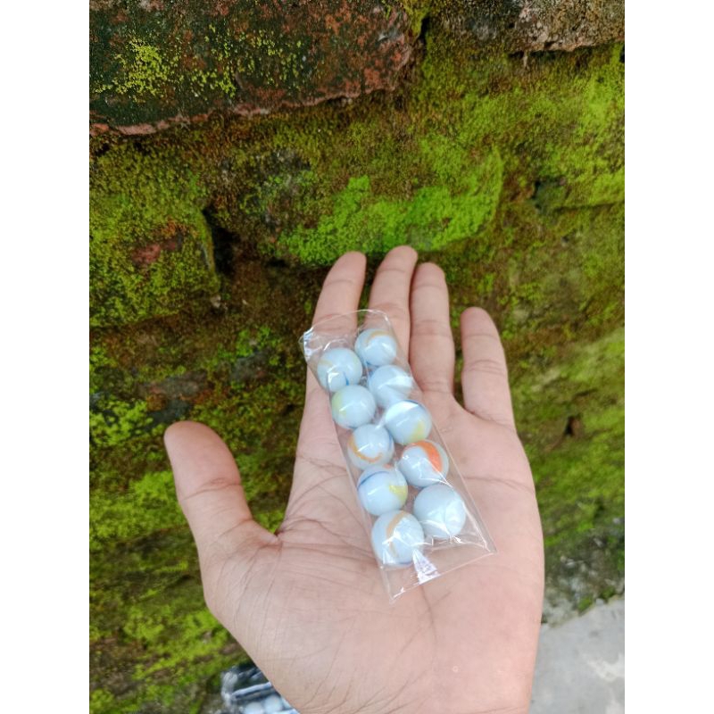 10 PCS KELERENG PUTIH SUSU / KELERENG HITAM METALIK / NEKER KELERENG JADUL / MAINAN KELERENG / MAINA