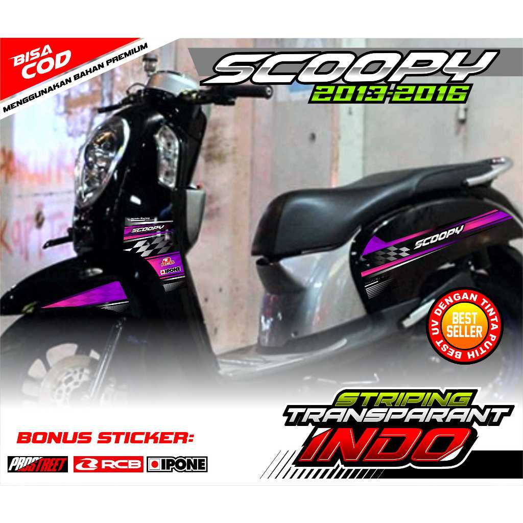 STRIPING VARIASI HONDA SCOOPY 2013 - 2016 / STICKER LIST MOTOR SCOOPY 2013 - 2016