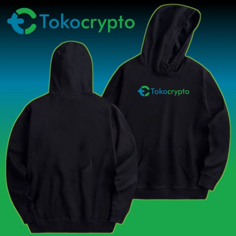 HOODIE TOKOCRYPTO / JAKET CRYPTO TKO / COTTON FLEECE PREMIUM / WARNA HITAM / UNISEX PRIA DAN WANITA