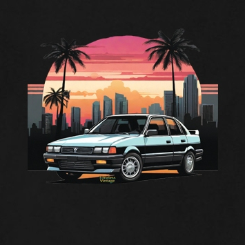 Kaos timeless vintage mobil Mitsubishi Eterna custom plat nomor