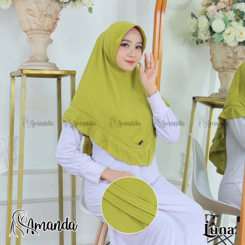 AMANDA - HIJAB INSTAN LUNA JERSEY IMPORT | Hijab Sport Nutup Dada Kualitas Premium