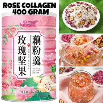 

oufen lotus MQF Rose Collagen - Pink Bubuk akar teratai Healthy Food HALAL 500gr