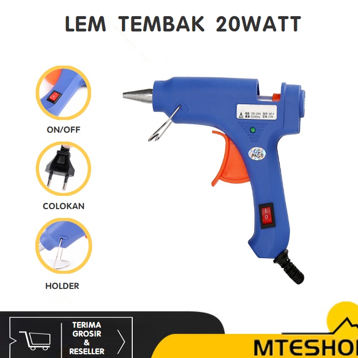 

88 MTE Lem Tembak Hot Melt Glue Gun On Off 2watt Glue Gun Mini