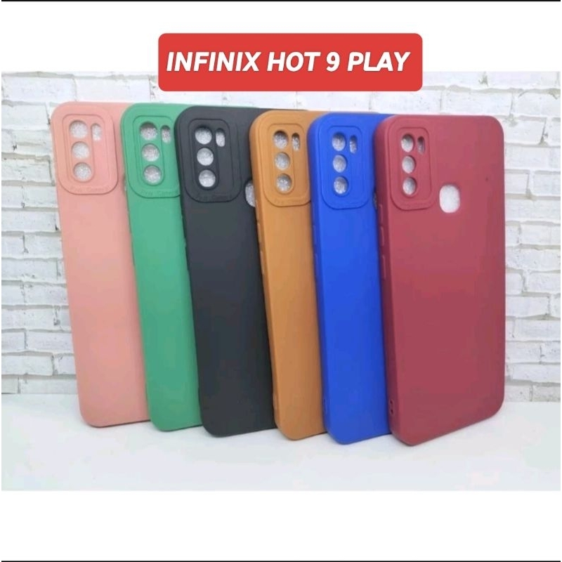 SOFTCASE CASING INFINIX HOT 9 PLAY CASE SILIKON MACARON PRO CAMERA PELINDUNG HAPE