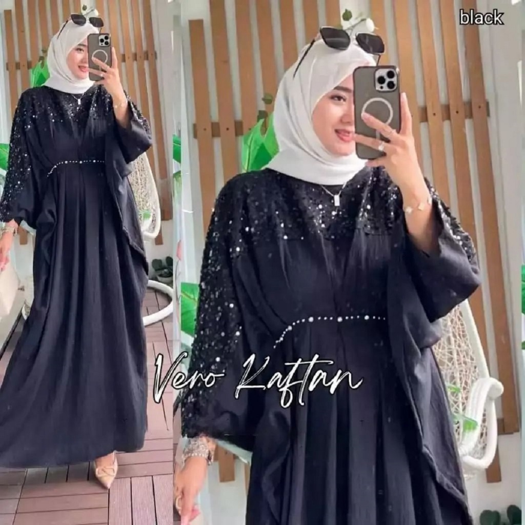 Terbaru VERO KAFTAN JUMBO Baju Kaftan Putih Lebaran  M L XL XXL 3XL Ceruty Babydoll Premium Mix Mode