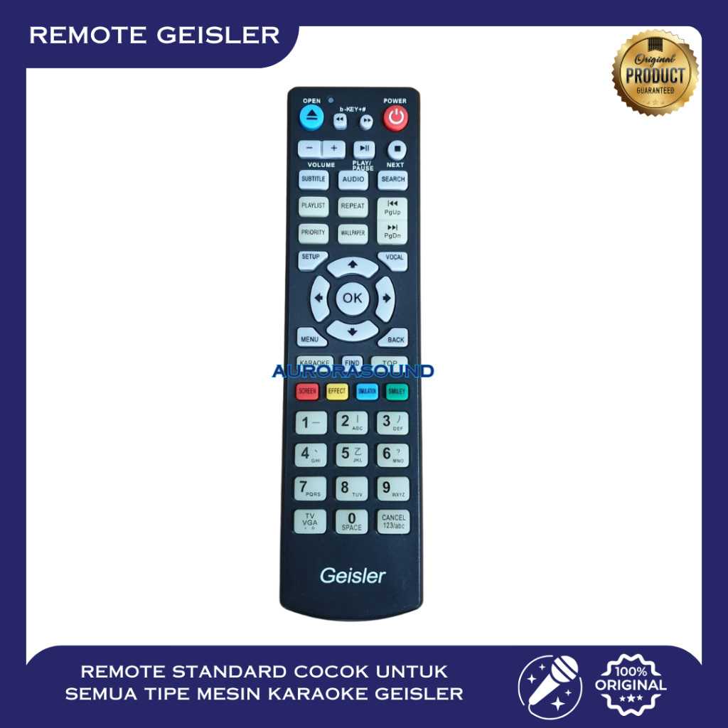REMOTE STANDARD GEISLER ORIGINAL KARAOKE DVD PLAYER
