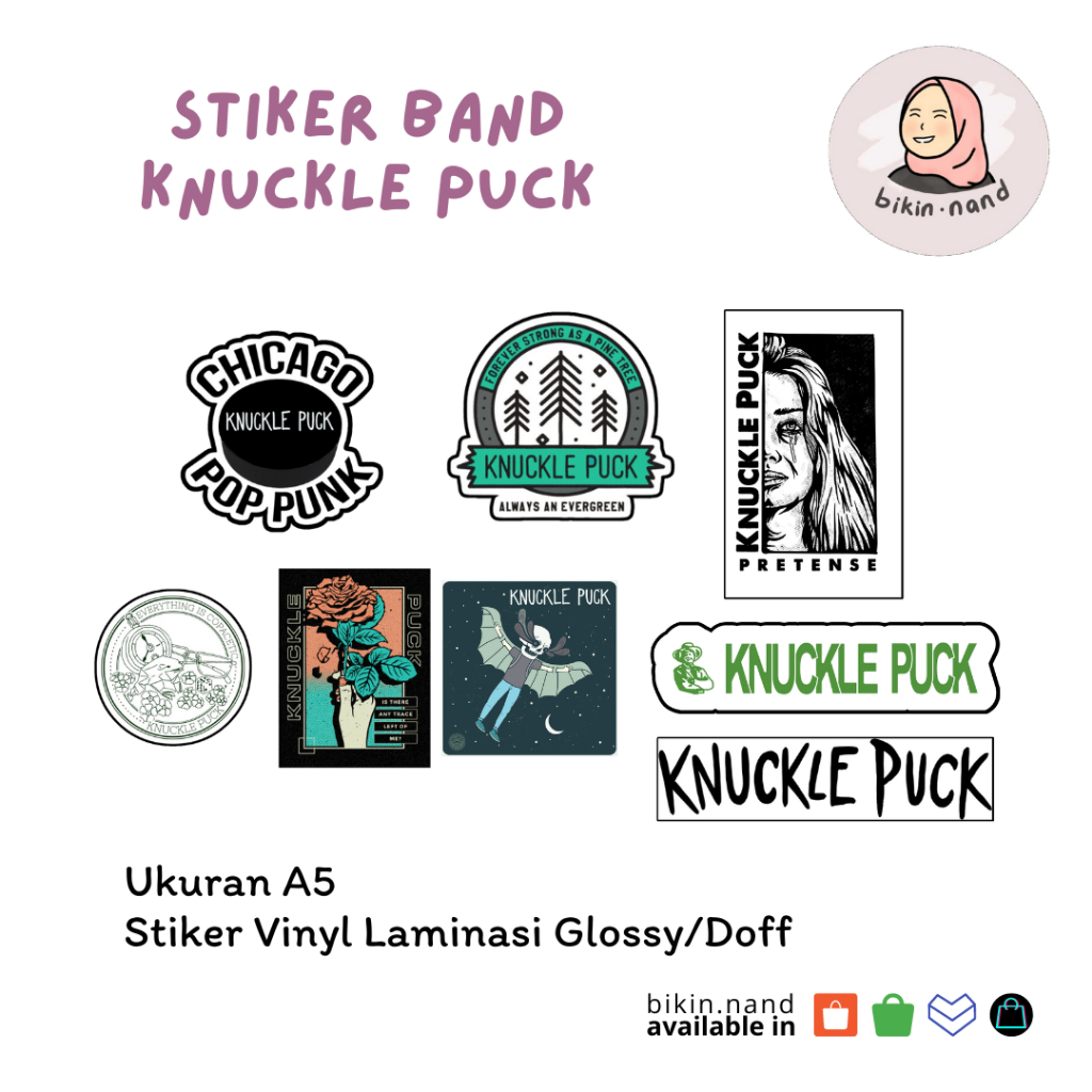 

STICKER PACK BAND Knuckle Puck (HIGH QUALITY) MURAH 8 pcs