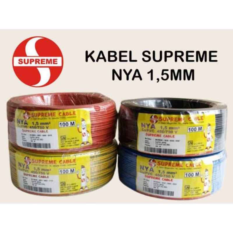 Kabel listrik supreme tunggal 1,5 panjang 100 meter