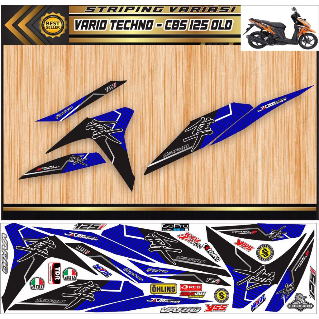 STRIPING VARIASI MOTOR VARIO TECHNO 125 STRIKER VARIO CBS 125 OLD VARIASI STRIPING VARIO 125 TECHNO