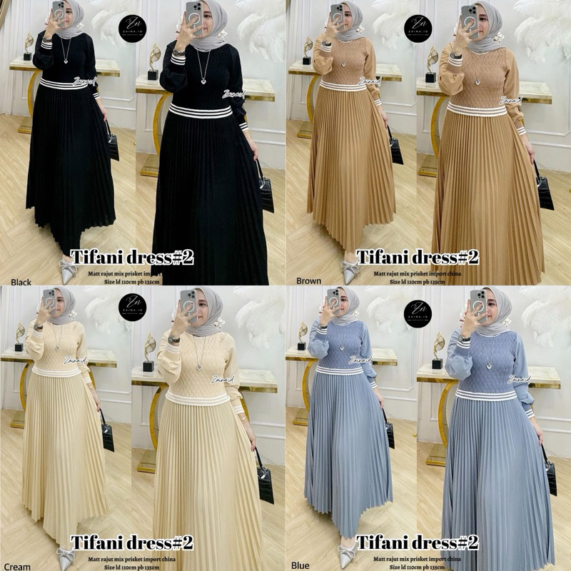 RESTOCK Tifani Dress Plisket #2 | BEST SELLER | Allsize | Mat. Rajut Mix Prisket Import China | Dres