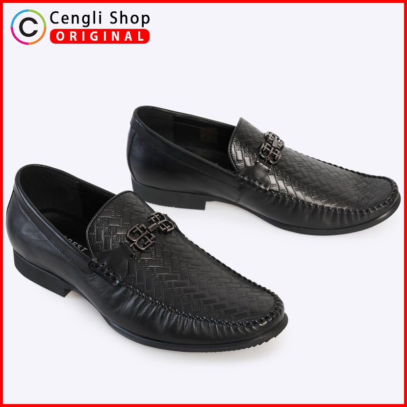 SEPATU KULIT EVERBEST PRIA ORIGINAL KERJA KANTOR BRANDED HITAM EM56