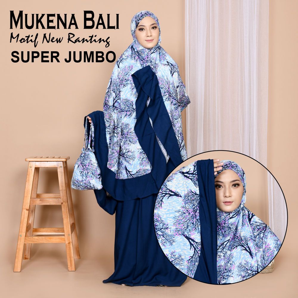 Mukena Bali Motif Ranting Super Jumbo Bahan Janger Premium By Zahwa