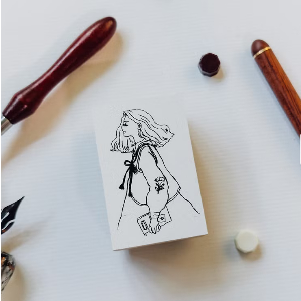 

La Dolce Vita Wooden Rubber Stamp Quiet Woman