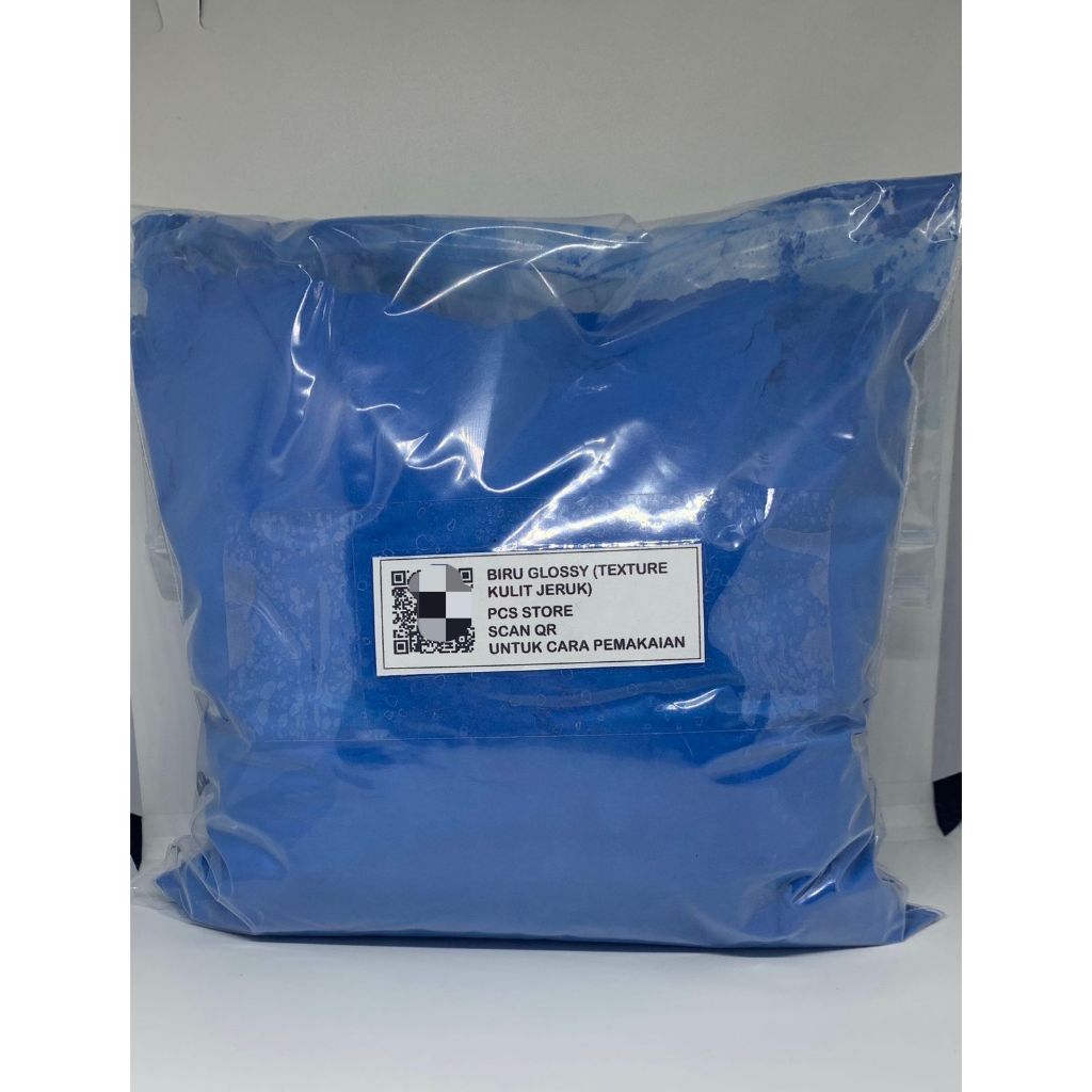 Bubuk Powder Coating Biru Glossy (Texture Kulit Jeruk)