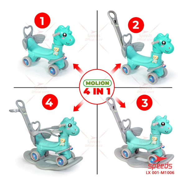 MAINAN ANAK KUDA-KUDAAN JUNGKIT ANAK 4IN1 MOLION KD4-M1006