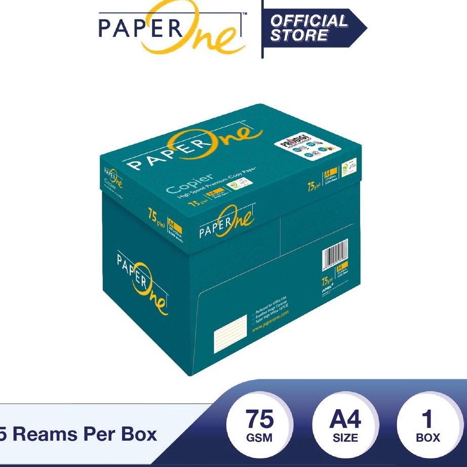 

READY STOK PaperOne Kertas A4 75gr Copier 1 Box 25 lembar Kertas HVS A4 Kertas Fotocopy