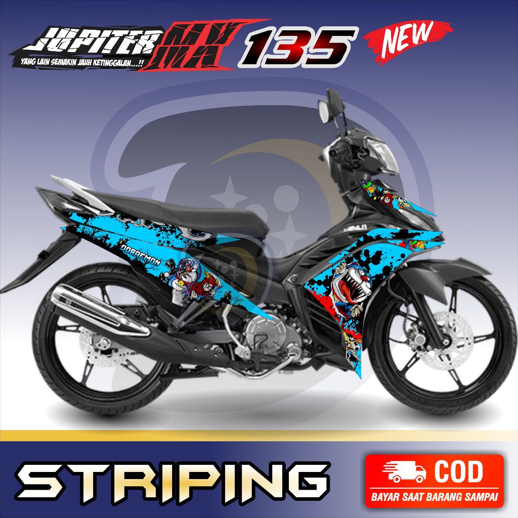 Striping Lis Jupiter Mx 135 New Stiker Motor Jupiter Mx 135 New Doraemon Zombie
