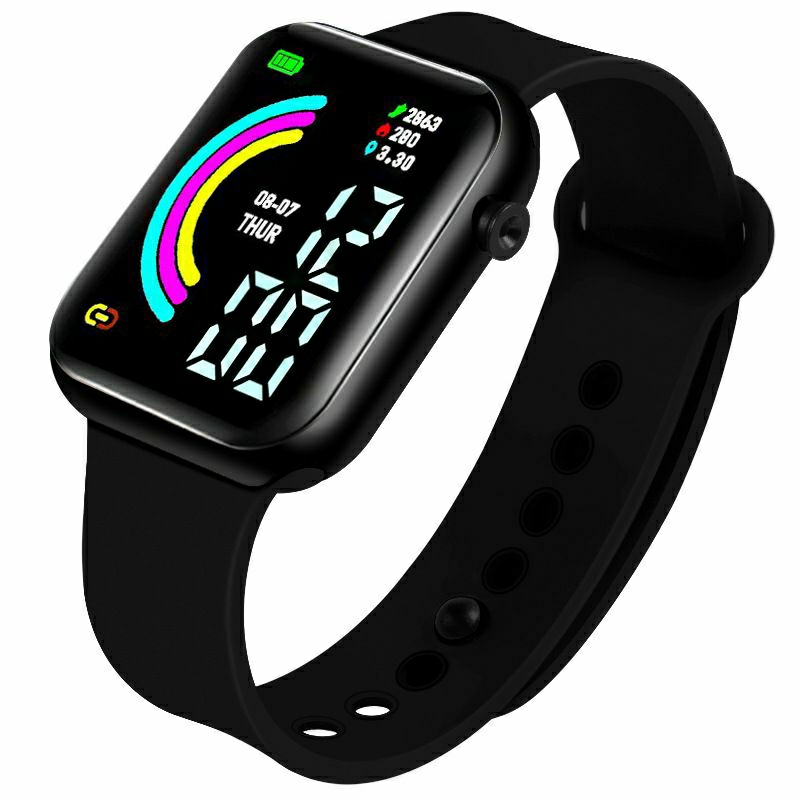 Jam Tangan LED Digital Pria Wanita Modern Korean Style