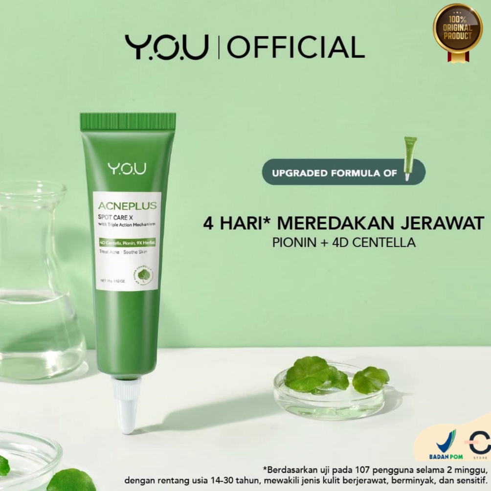 BPOM  ORI YOU Acne Plus Triple Action Spot Care 15g Gentle Acne  Clearing Treatment  ACNEPLUS Toner 