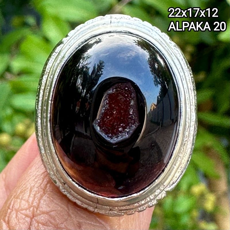 Cincin Batu Akik Natural Yaman Wulung Combong (Asli Alam)