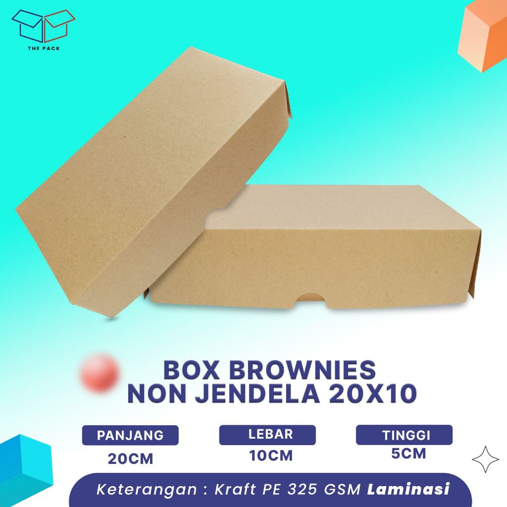BOX 20X10X5 KRAFT PAPER KERTAS COKLAT / BOX BROWNIES / BOX ROTI BAKAR