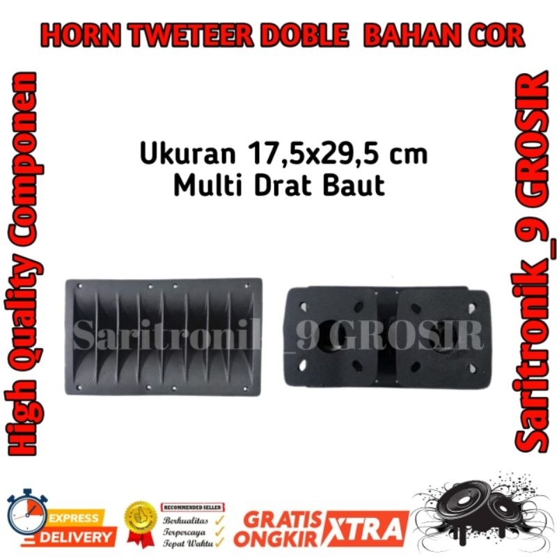 HORN TWEETER LINE ARRAY MAYER DOBEL 2X1.75 INC UKURAN 17.5x29.5 cm TINGGI 18 CM