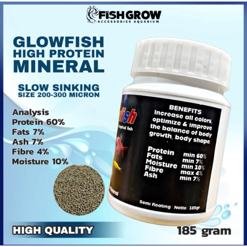 PELET PAKAN IKAN HIAS KECIL GLOW FISH AQUARIUM FISH GROW
