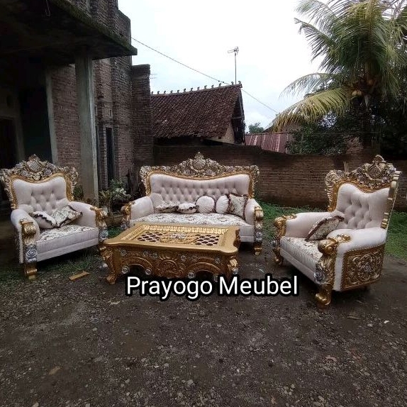 Kursi sofa tamu Bellagio ukiran Jepara kayu jati solid sofa tamu mewah