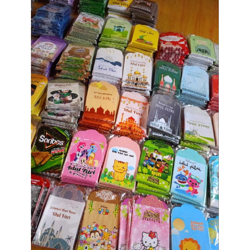 

Paket Usaha Isi 250 lembar ( 25 Pack ) Premium Paket Grosir l Amplop Lebaran Motif RANDOM Uk M Premium