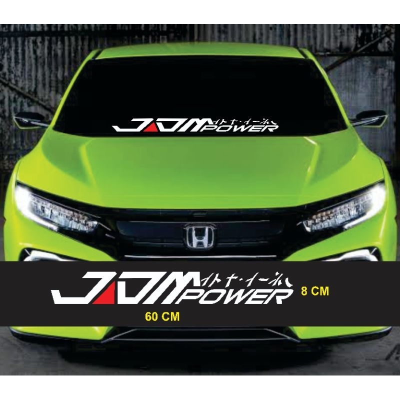 stiker kaca depan mobil | JDM power | stiker menyala