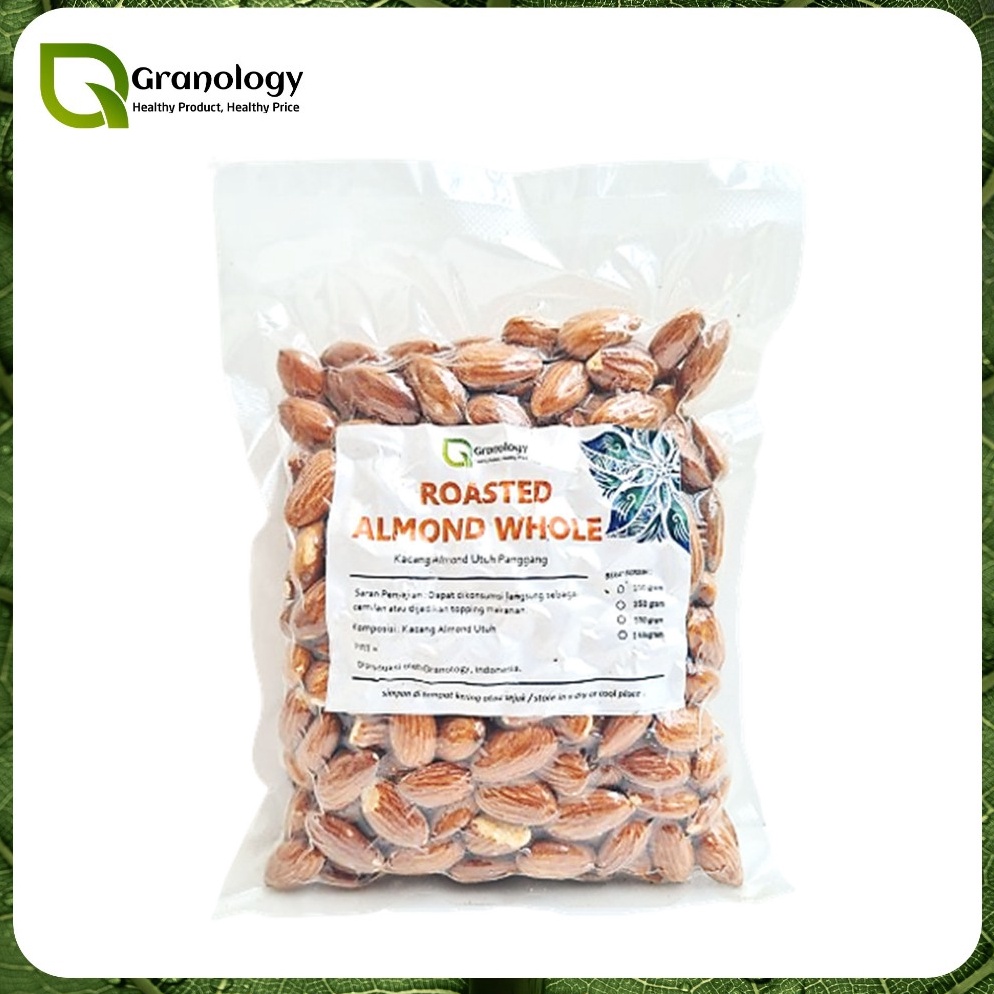 

Get It Now Roasted Whole Almond Kacang Almond Utuh Oven 25 gram by Granology