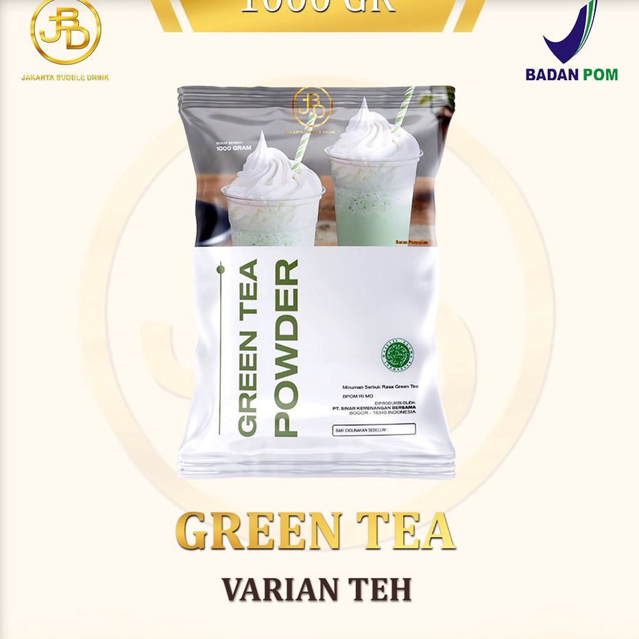 

XG34448 Bubuk Minuman Premium GREEN TEA Jakarta Bubble Drink BPOMHALAL