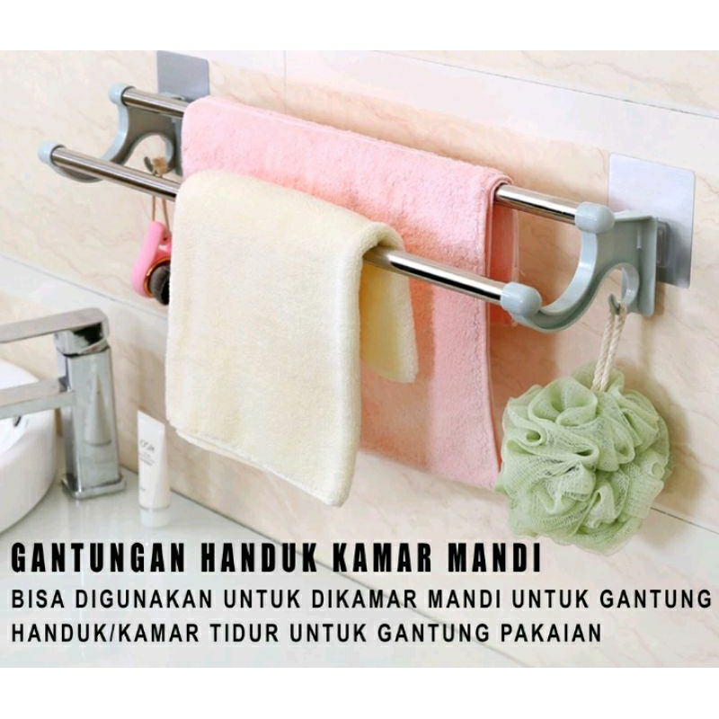 Gantungan baju handuk kamar mandi tempel jemuran tempel