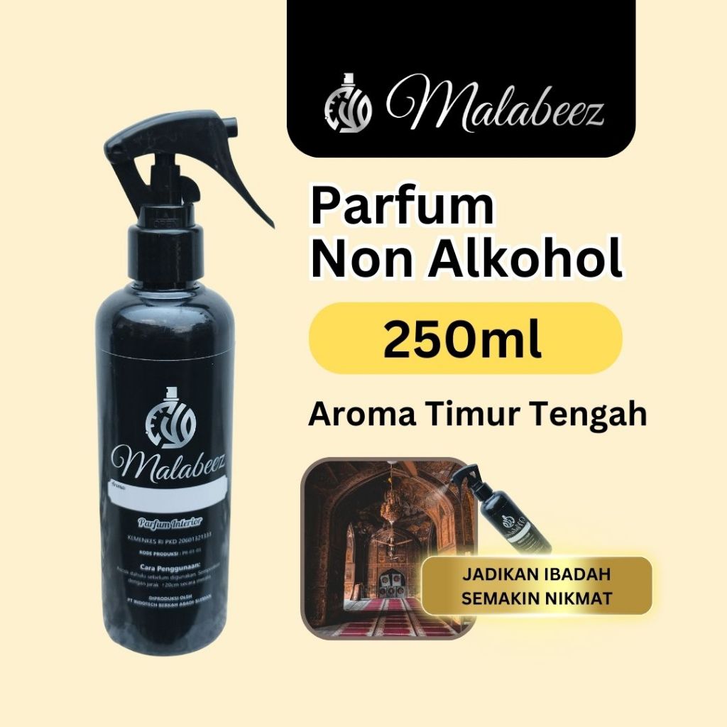 Parfum Karpet Masjid MALABEEZ Spray non Alkohol Aroma Arab - Baccarat - Kasturi - kiswah, Ar-raudhah