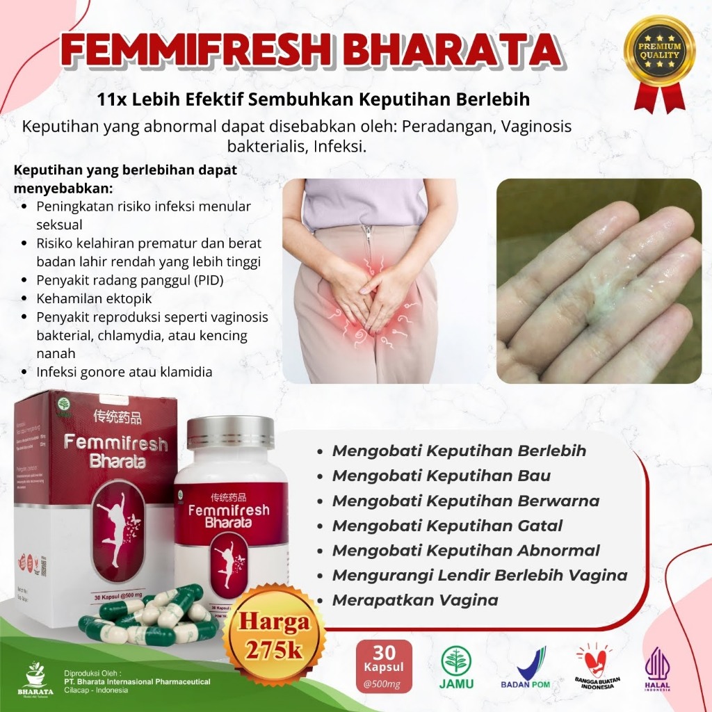 Obat Keputihan - Bau Tak Sedap - Gatal - Area Wanita - Femmifresh Bharata - Herbal Ampuh Original Bh