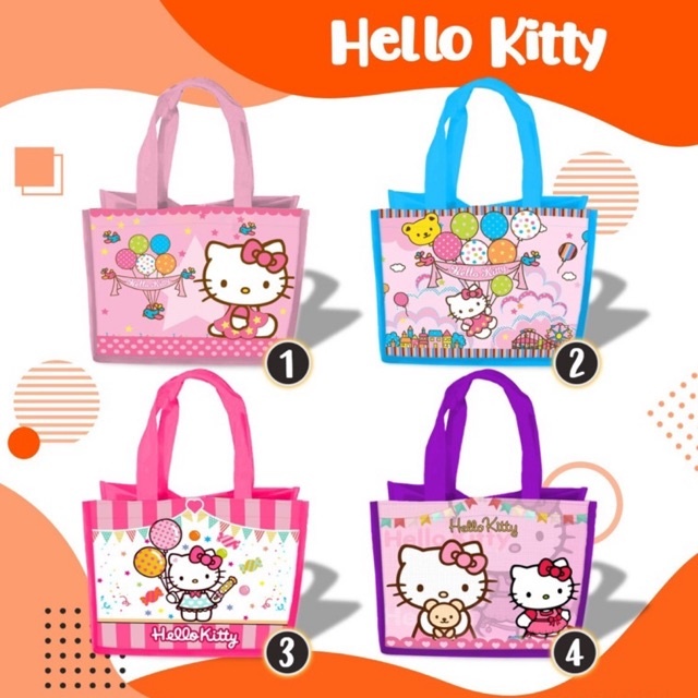 Tas Souvenir Ultah Gambar HELLO KITTY  Goodie Bag Cute Anak