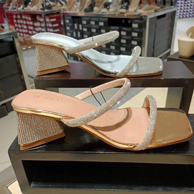 BE BOB ‼️ sandal wanita heels 6cm blink-blink mewah