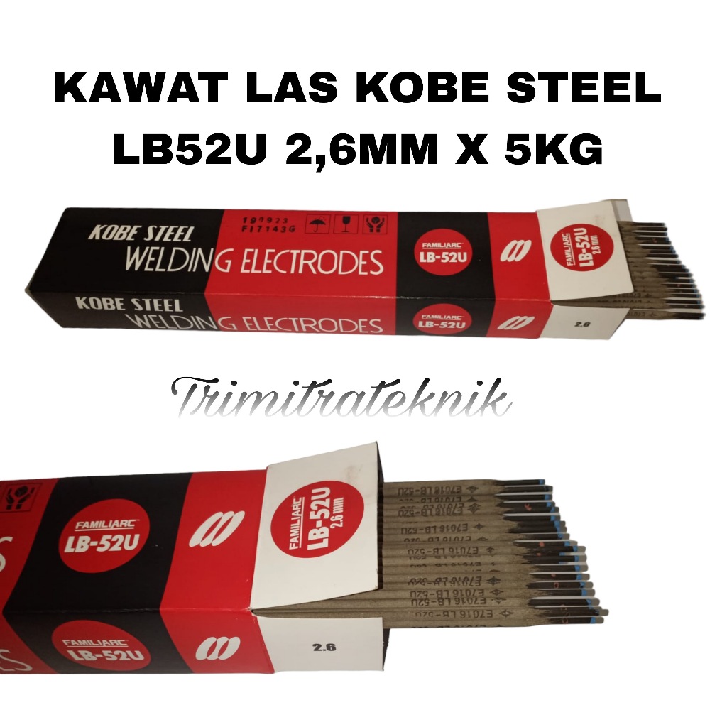 Kawat Las LB-52U KOBE STEEL LB52U Diameter 2,6mm Kemasan 5kg- AWS E 7018 READY STOCK