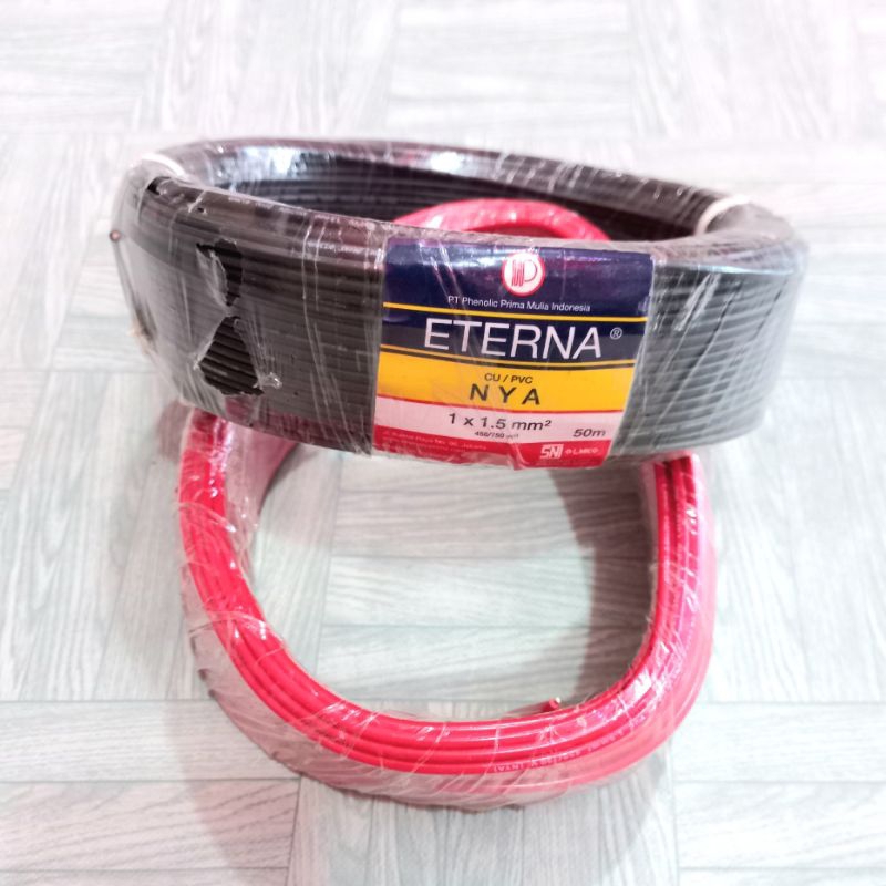 Kabel Listrik Eterna NYA 1x1,5 Kawat Tunggal 1 Roll