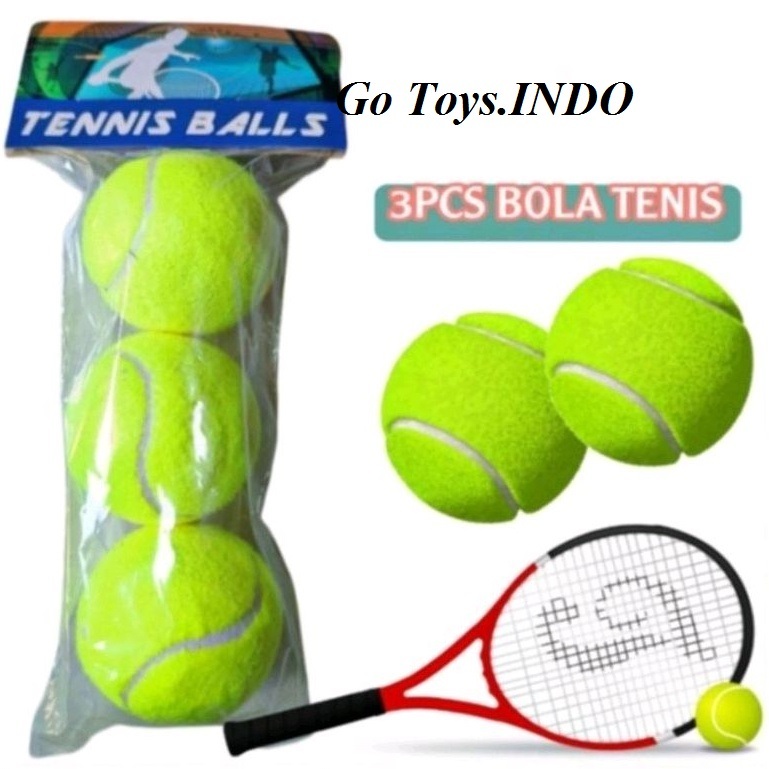 (3 BIJI) BOLA KASTI / TENNIS BALL PERALATAN OLAHRAGA ANAK WARNA WARNI CAMPUR MURAH BOLA TENIS