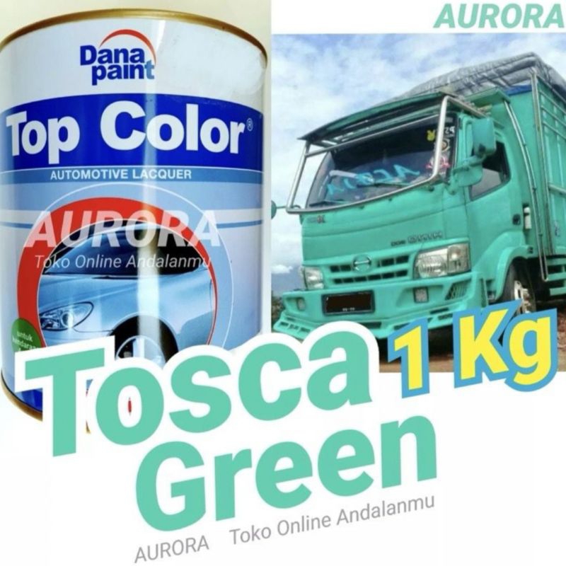 Cat Top Color Tosca Green 1317 Hijau Toska 1Kg /  Cat Duco Dana Paint kendaraan furniture kayu besi 